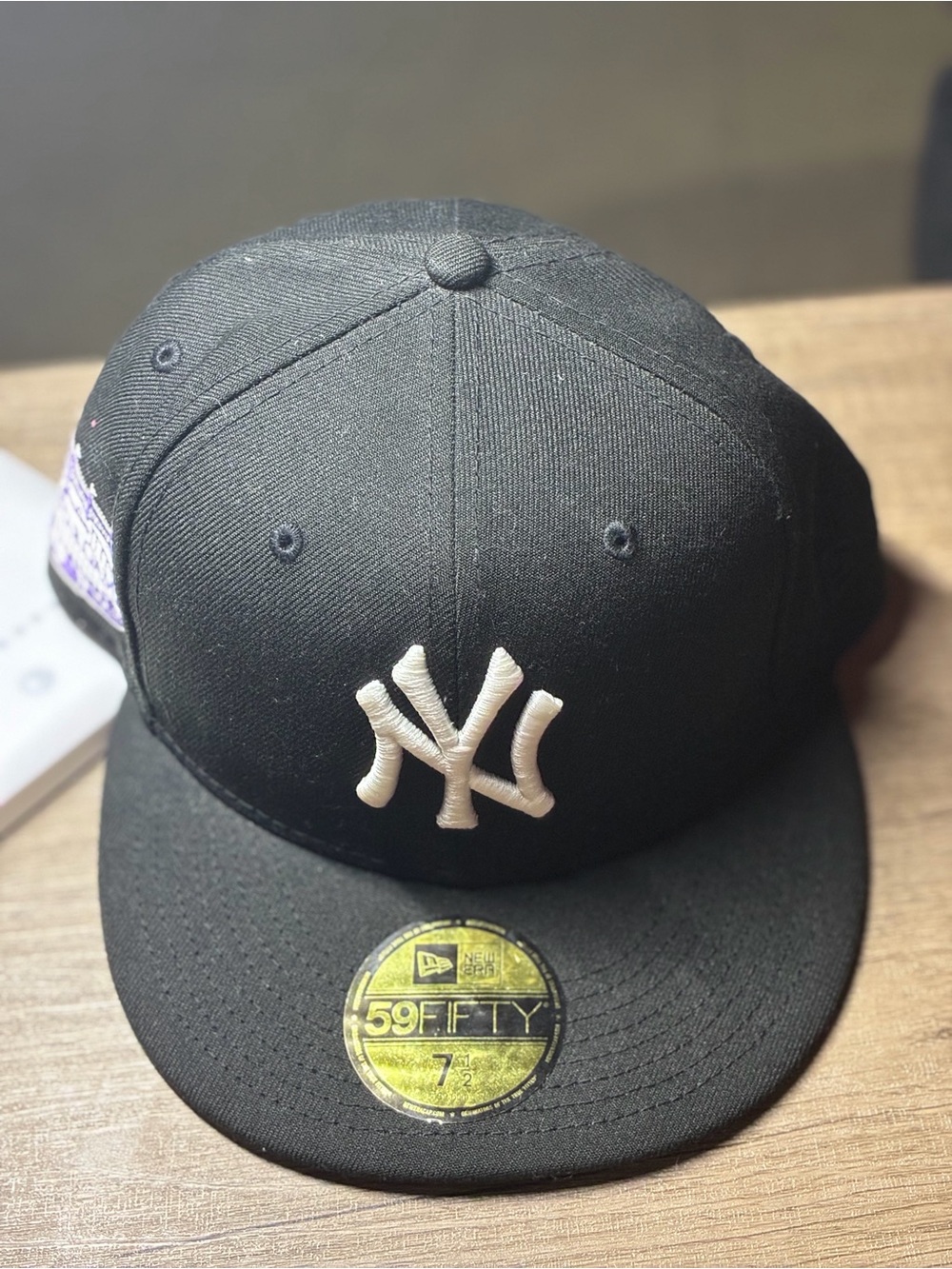 New Era men Black hat with White NY logo
